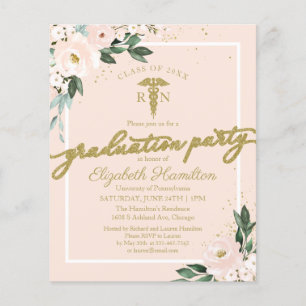 Cartes d'invitation pour le budget de la fête de f