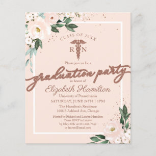 Cartes d'invitation pour le budget de la fête de f