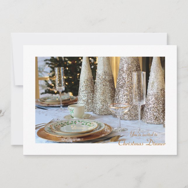 Cartes d'invitation pour le dîner de Noël (Devant)
