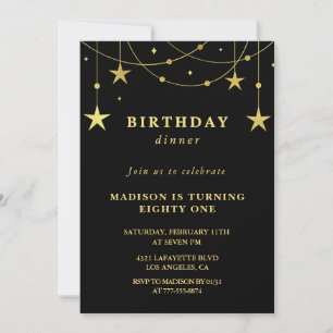 Cartes d'invitation pour le dîner des étoiles d'or