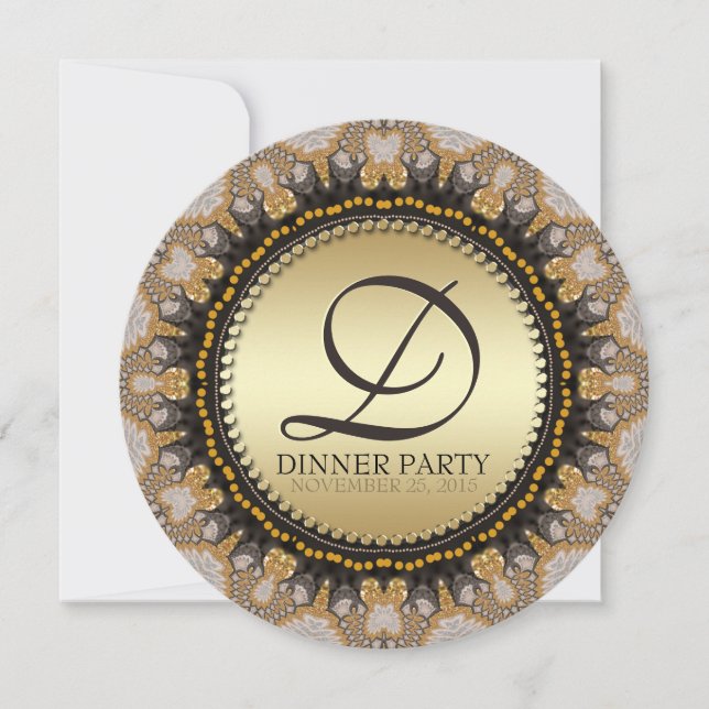 Cartes d'invitation pour le dîner "Fractales à den (Devant)
