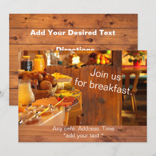 Cartes d'invitation pour le petit-déjeuner