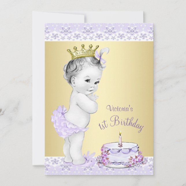 Cartes d'invitation pour le premier anniversaire d (Devant)