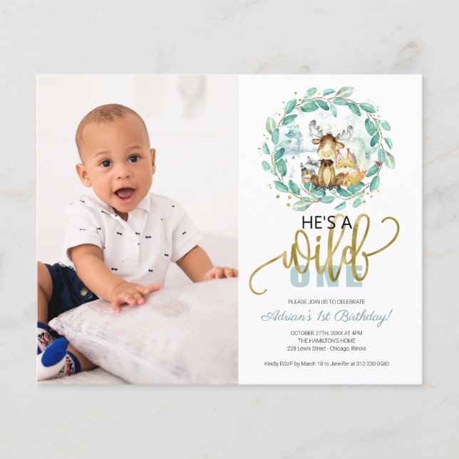 Cartes d'invitation pour le premier anniversaire d (Devant)