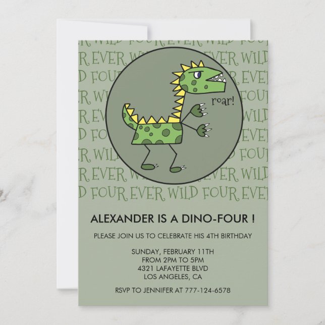 Cartes d'invitation pour le quatrième anniversaire (Devant)