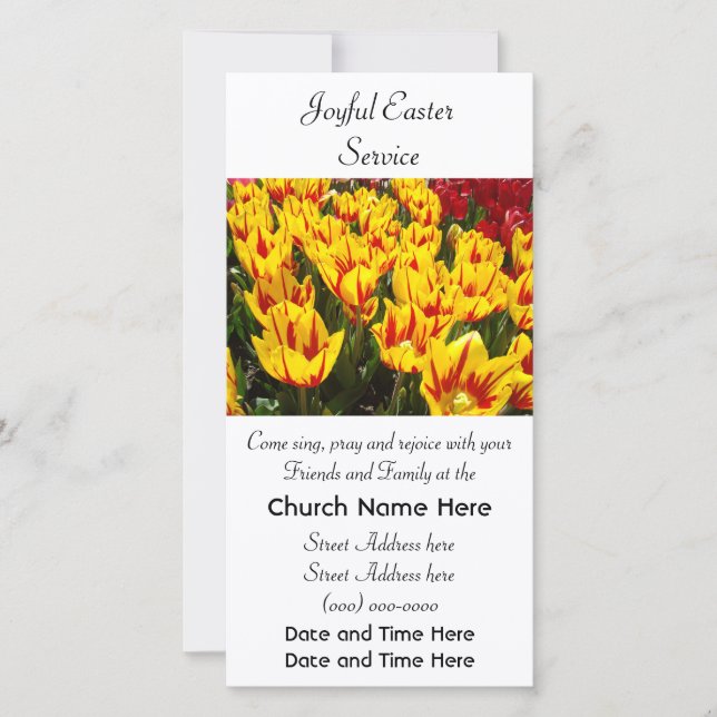 Cartes d'invitation pour le service de Pâques Serv (Devant)