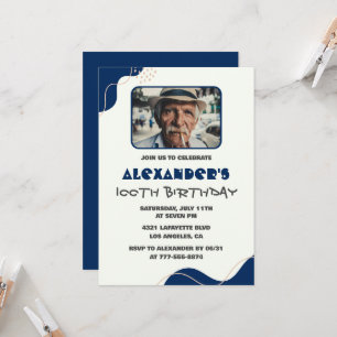 Cartes d'invitation pour les 100 ans Hommes Marine