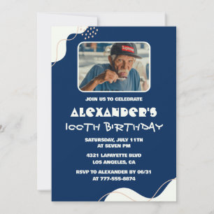 Cartes d'invitation pour les 100 ans Hommes Photo 