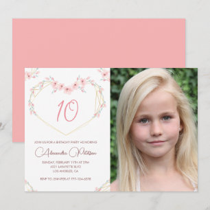 Cartes d'invitation pour les 10 ans Bohème Floral 