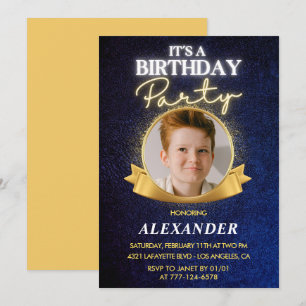 Cartes d'invitation pour les 11 ans garçon Élégant