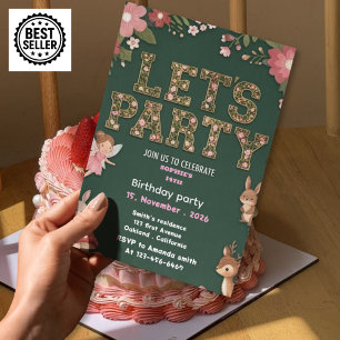 cartes d'invitation pour les 14 ans de filles avec