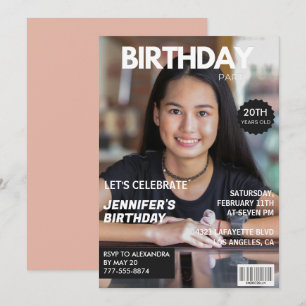 Cartes d'invitation pour les 20 ans de fille Couve