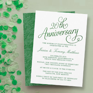 Cartes d'invitation pour les 20 ans de mariage (No