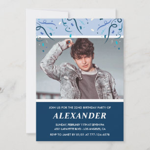 Cartes d'invitation pour les 22 ans avec photo Nav