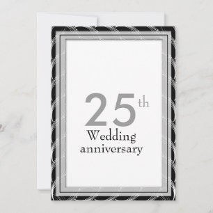 Cartes d'invitation pour les 25 ans - Argent