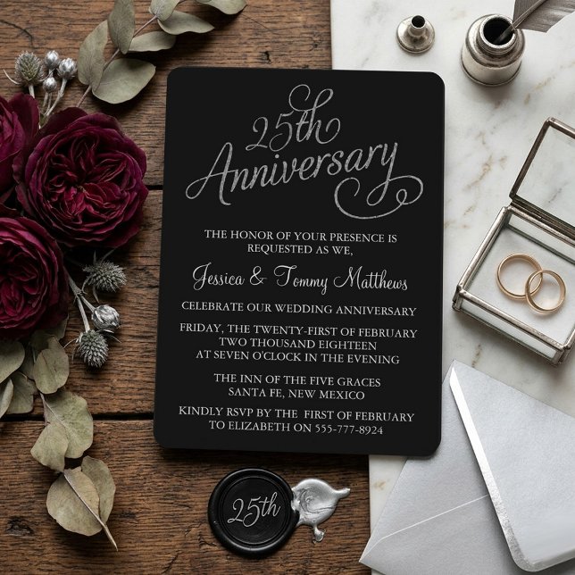 Cartes d'invitation pour les 25 ans de mariage (Créateur téléchargé)