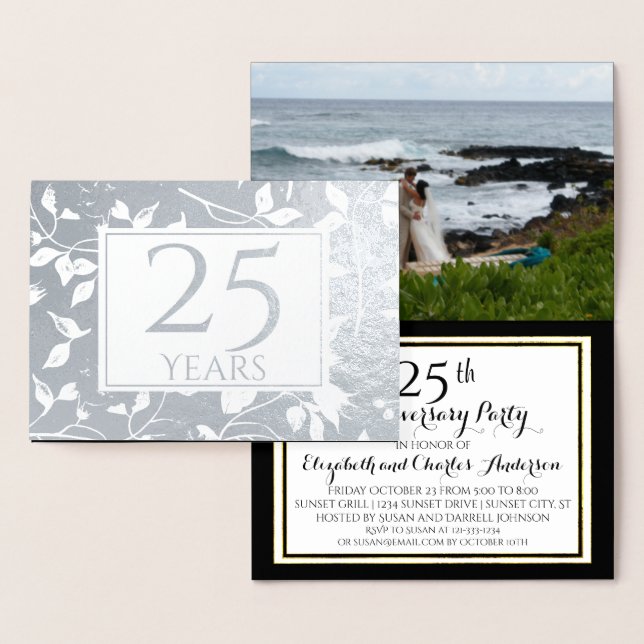 Cartes d'invitation pour les 25 ans de mariage en  (Affichage)