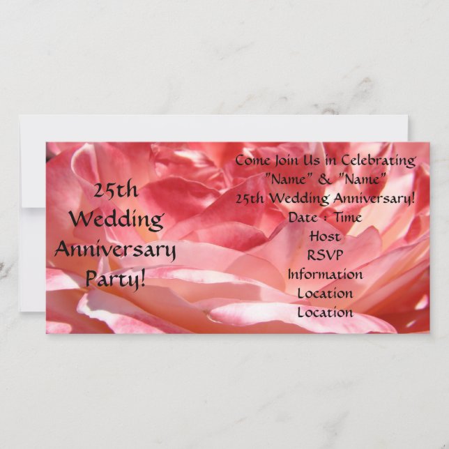 Cartes d'invitation pour les 25 ans de mariage Ros (Devant)