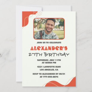Cartes d'invitation pour les 27 ans d'un homme Mod