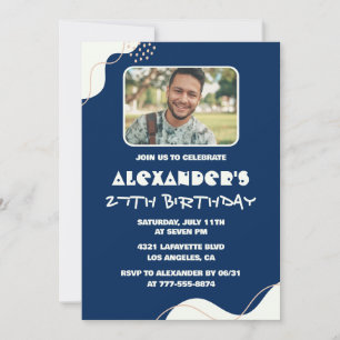 Cartes d'invitation pour les 27 ans Hommes Simple 