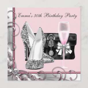 Cartes d'invitation pour les 30 ans d'une femme, r
