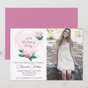 Cartes d'invitation pour les 35 ans Élégant Boho P