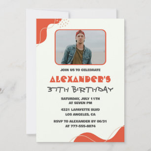 Cartes d'invitation pour les 37 ans de photo d'hom
