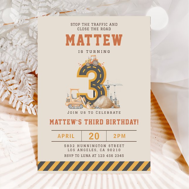 Cartes d'invitation pour les 3 ans de fête de véhi (Créateur téléchargé)