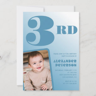 Cartes d'invitation pour les 3 ans de garçon Photo