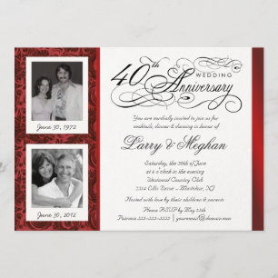 Cartes d'invitation pour les 40 ans de mariage - H