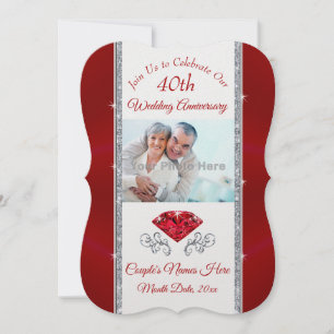 Cartes d'invitation pour les 40 ans de mariage Rub