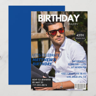 Cartes d'invitation pour les 45 ans Homme Lui Couv