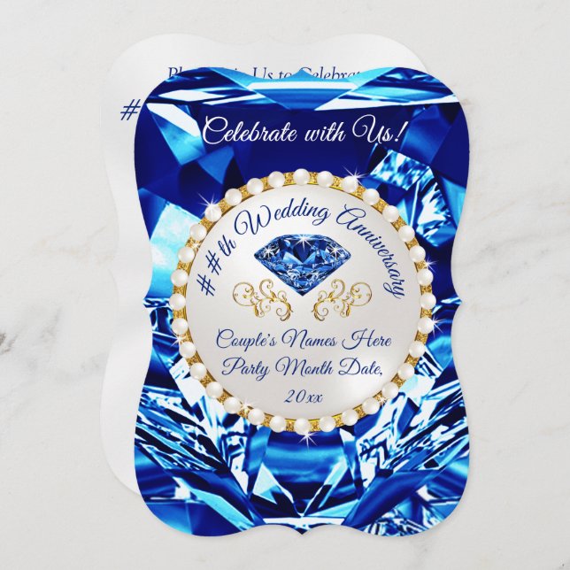 Cartes d'invitation pour les 45 ans ou 65 ans de m (Devant / Derrière)