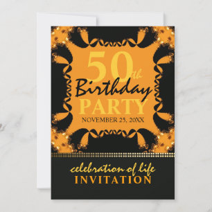 Cartes d'invitation pour les 50 ans avec dentelle 