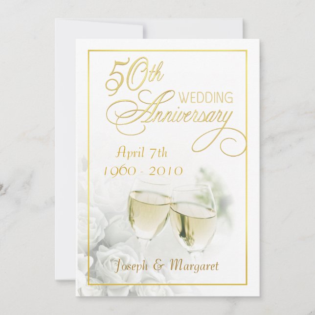Cartes d'invitation pour les 50 ans d'anniversaire (Devant)