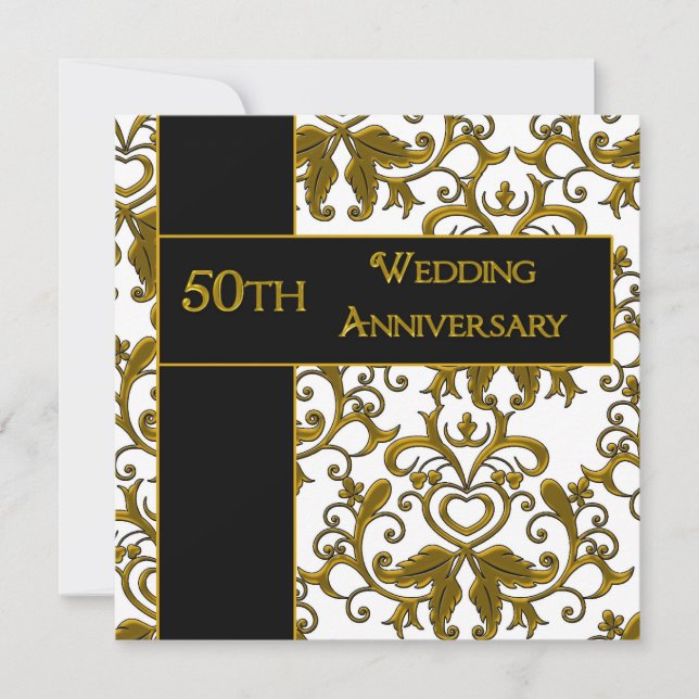 Cartes d'invitation pour les 50 ans de mariage (Devant)