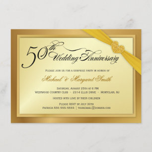 Cartes d'invitation pour les 50 ans de mariage