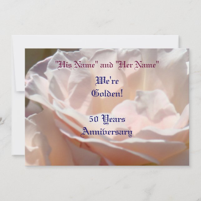 Cartes d'invitation pour les 50 ans de mariage (Devant)