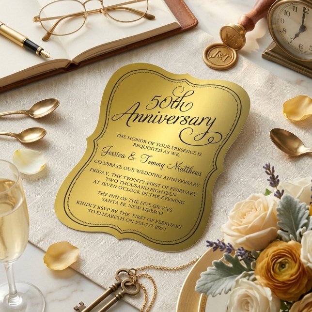 Cartes d'invitation pour les 50 ans de mariage (Créateur téléchargé)