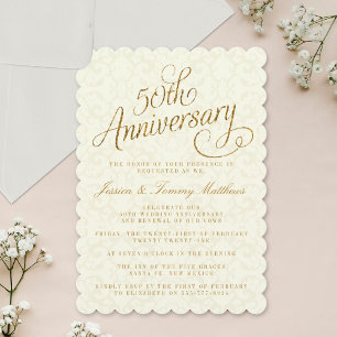 Cartes d'invitation pour les 50 ans de mariage