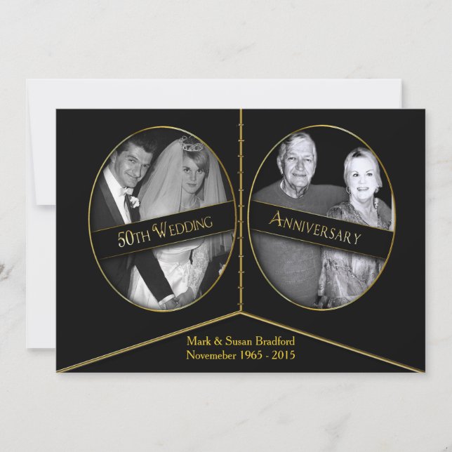 Cartes d'invitation pour les 50 ans de mariage - D (Devant)