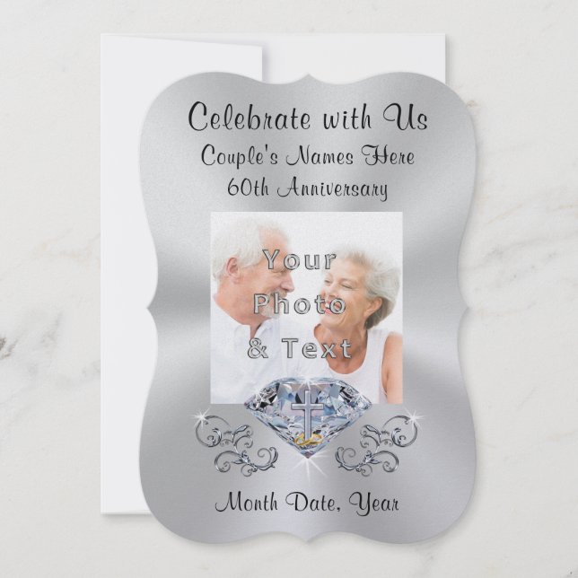Cartes d'invitation pour les 60 ans de mariage de  (Devant)