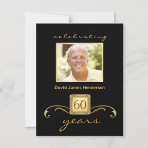 Cartes d'invitation pour les 60 ans - Monogramme F