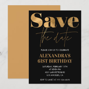 Cartes d'invitation pour les 61 ans de Black Gold