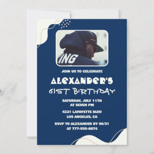 Cartes d'invitation pour les 61 ans Hommes Simple 