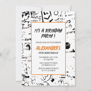 Cartes d'invitation pour les 6 ans garçon graffiti