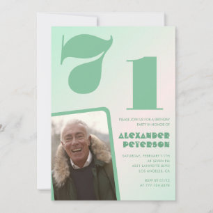 Cartes d'invitation pour les 71 ans avec un dégrad