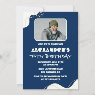 Cartes d'invitation pour les 75 ans Homme Photo Si