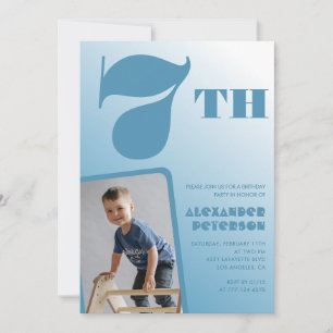 Cartes d'invitation pour les 7 ans garçon Photo Bl
