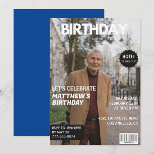 Cartes d'invitation pour les 80 ans Homme Lui Couv